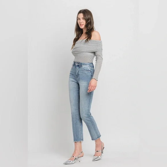 NWOT Super High Rise Slim Straight Crop Jeans from Vervet by Flying Monkey - Picture 5 of 12